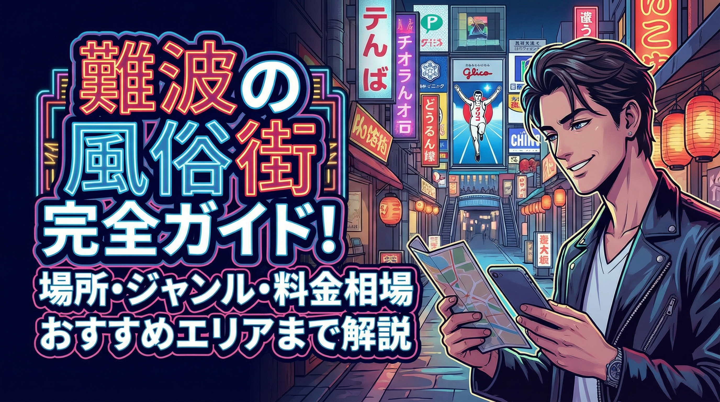 難波風俗街ガイド：男性向けアイキャッチ